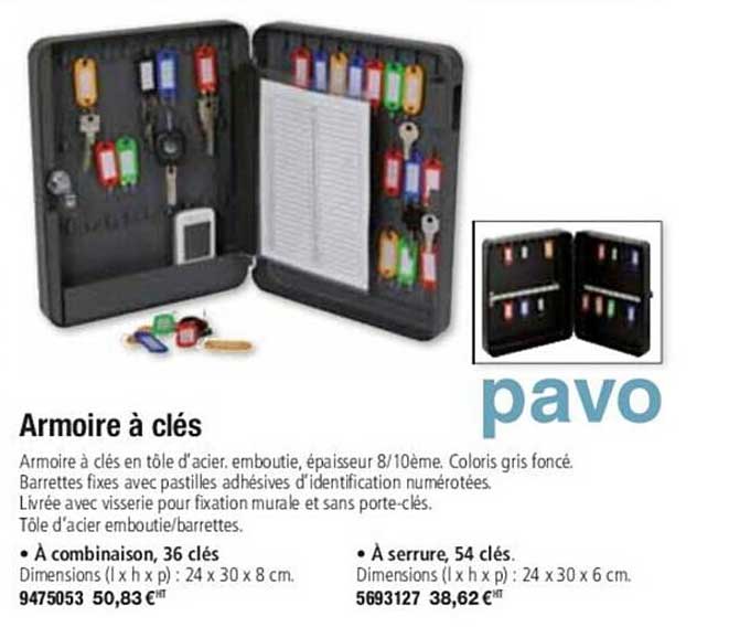 pavo armoire à clés
