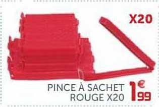 pince à sachet rouge x20