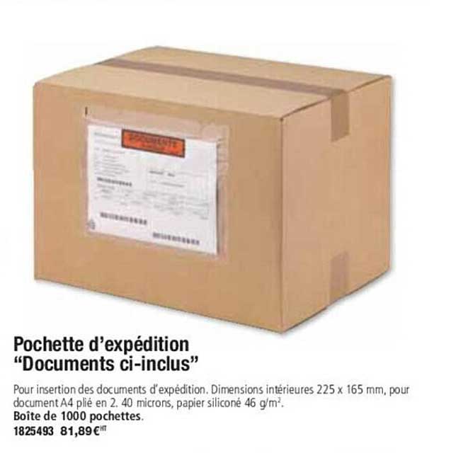 pochette d'expédition "documents ci-inclus"