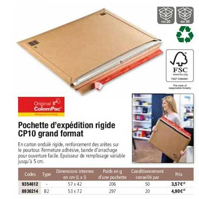 Pochette D'expédition Rigide Cp10 Grand Format Original Colompac