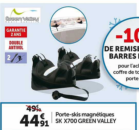 porte-skis magnétiques sk x700 green valley
