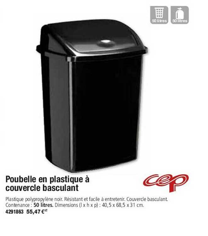 Poubelle En Plastique à Couvercle Basculant Cep
