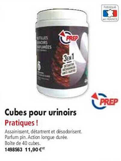 prep cubes pour urinoirs