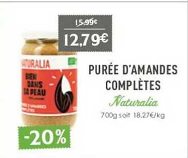 purée d'amandes complètes naturalia