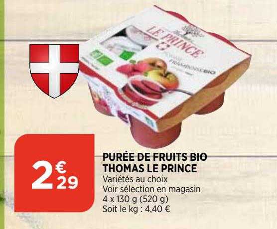 Purée De Fruits Bio Thomas Le Prince