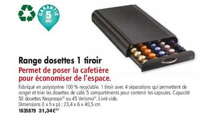 Range Dosettes 1 Tiroir