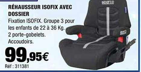 réhausseur isofix avec dossier