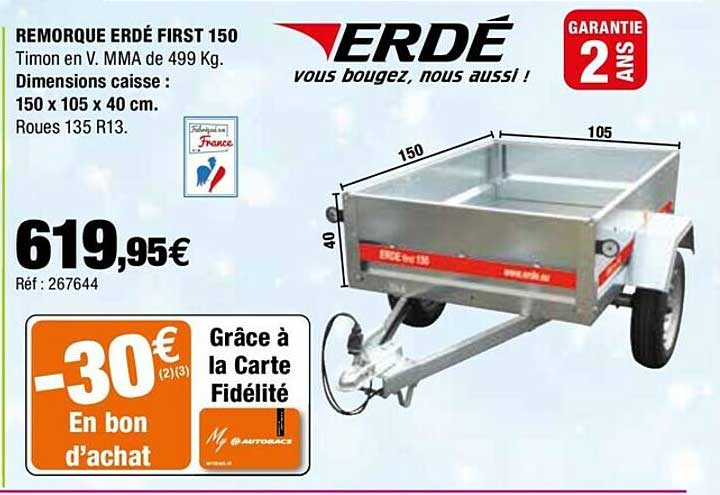 Remorque Erdé First 150