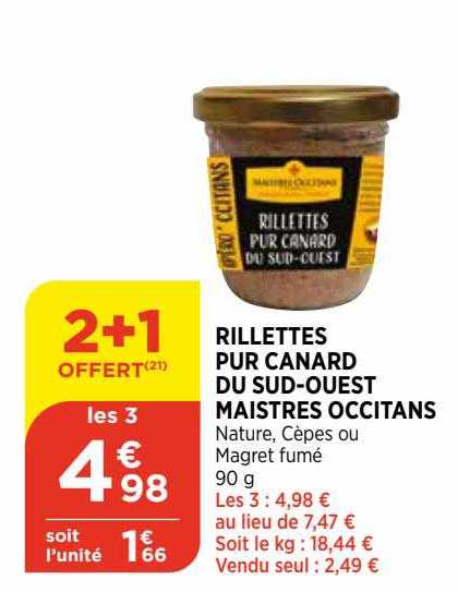 rillettes pur canard du sud-ouest maistres occitans