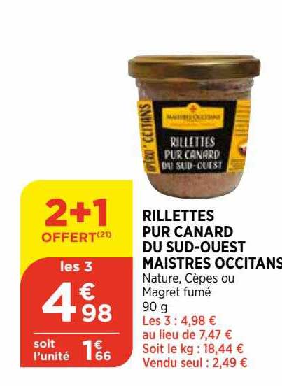rillettes pur canard du sud-ouest maistres occitans