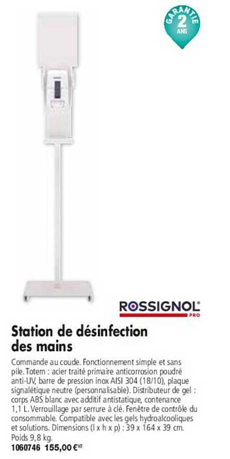 rossignol station de désinfection des mains