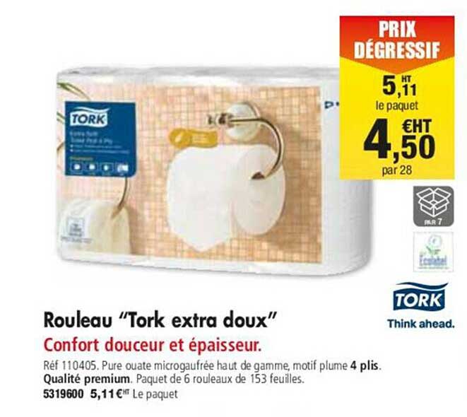 Rouleau "tork Extra Doux" Confort Douceur Et épaisseur