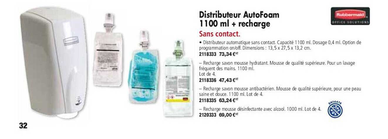 rubbermaid distributeur autofoam + recharge
