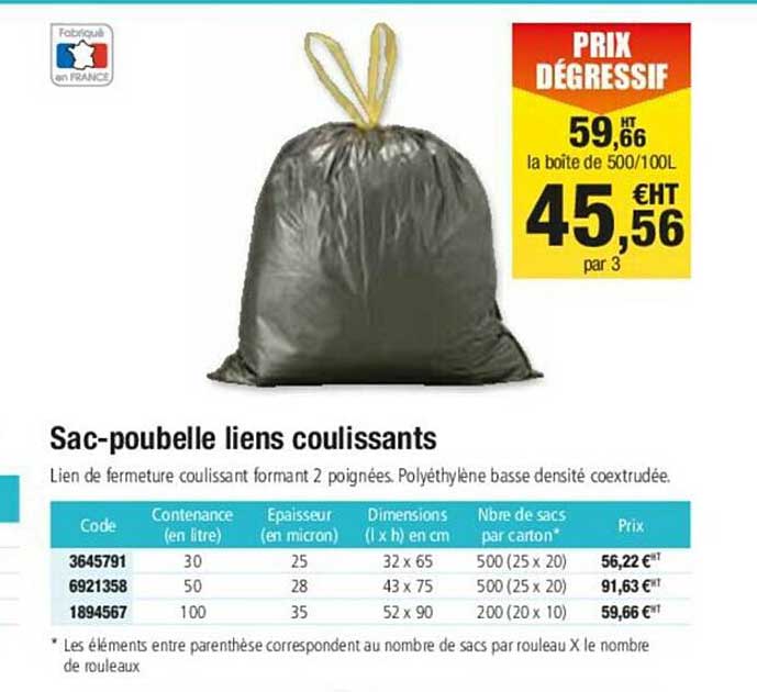sac-poubelle liens coulissants