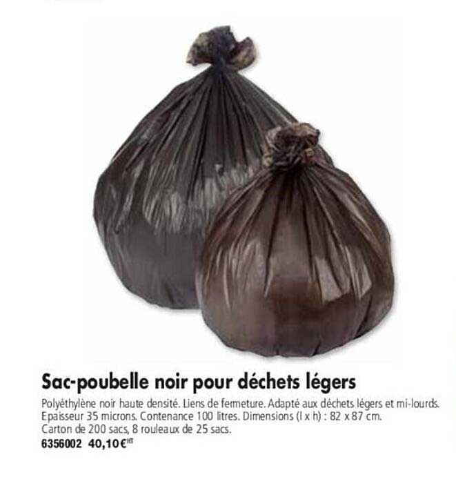 sac-poubelle noir pour déchets légers