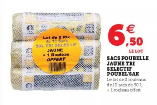 sacs poubelle jaune tri selectif poubel'sak