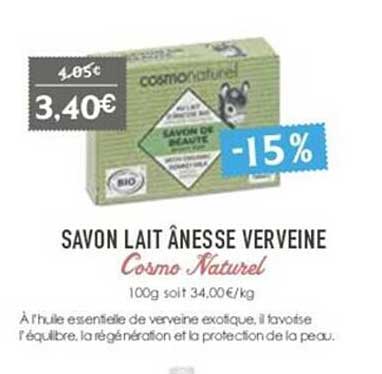 savon lait ânesse verveine cosmo naturel