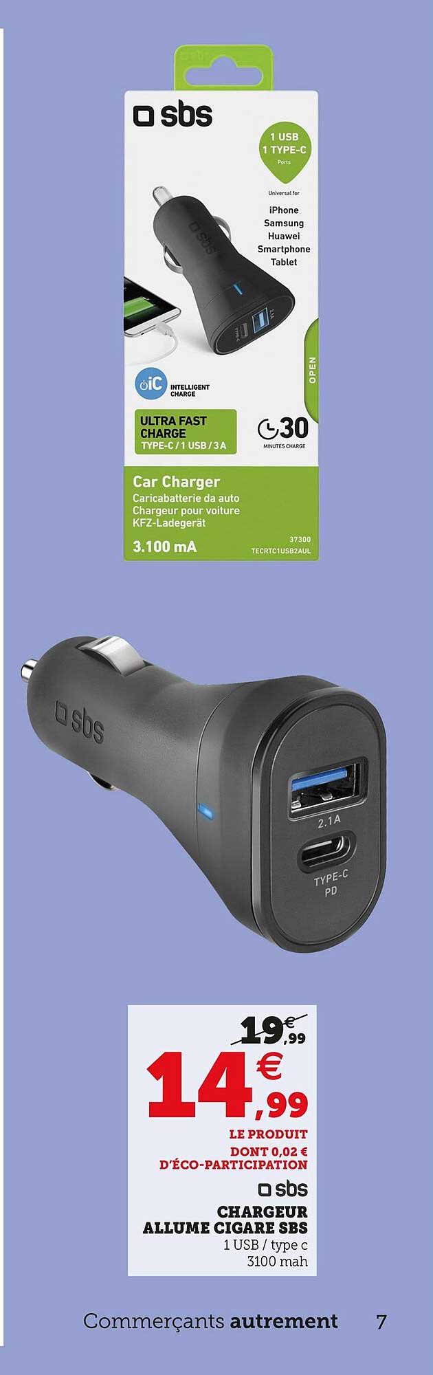 sbs chargeur allume cigare sbs