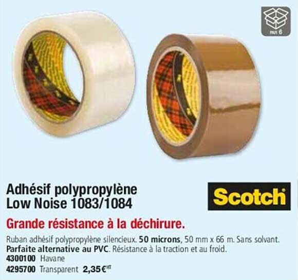 scotch adhésif polypropylène low noise 1083-1084 grande résistance à la déchirure