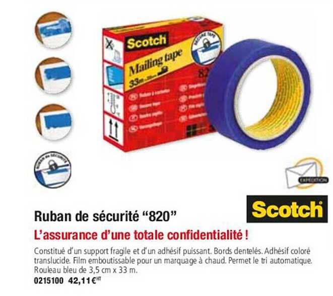scotch ruban de sécurité "820"