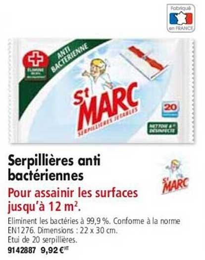 serpillières anti-bactériennes marc