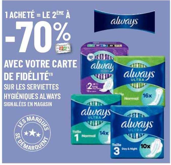 serviettes hygiéniques always