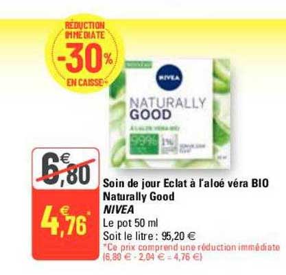 soin de jour éclat à l'aloé véra bio naturally good nivea