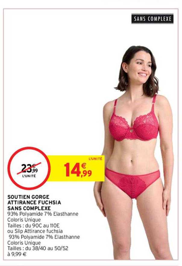 soutien gorge attirance fuchsia sans complexe