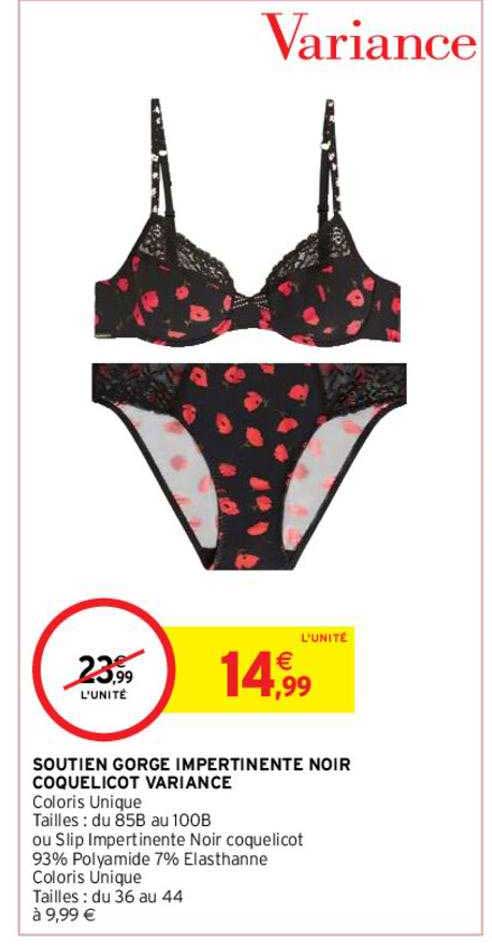 soutien gorge impertinente noir coquelicot variance