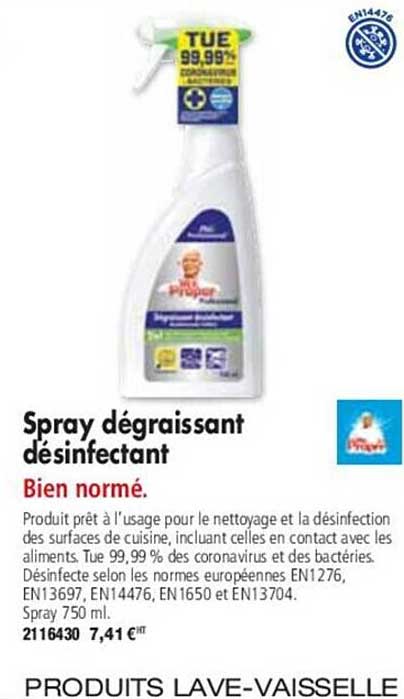 spray dégraissant désinfectant mr propre