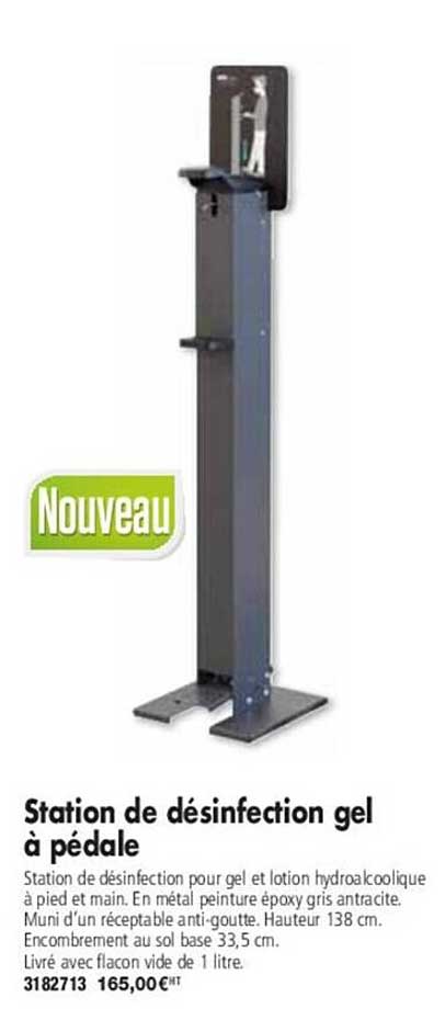 station de désinfection gel à pédale