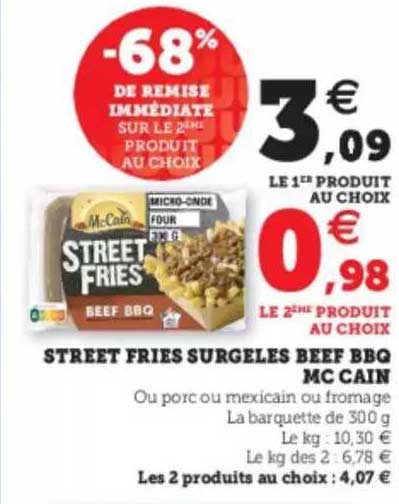 street fries surgelés beef bbq mc cain