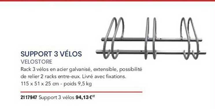 support 3 vélos velostore