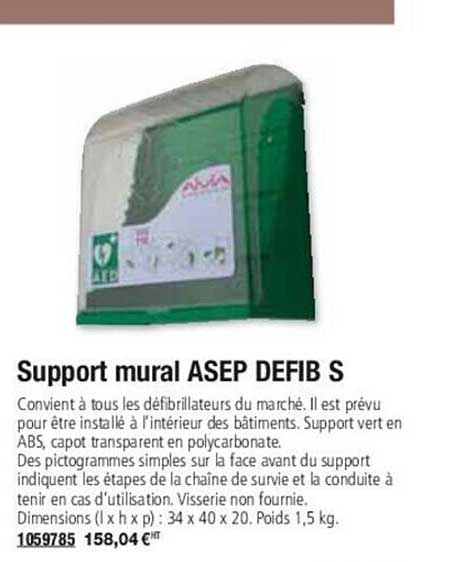 support mural asep defib s