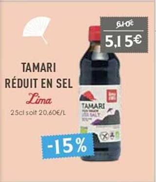 tamari réduit en sel lima