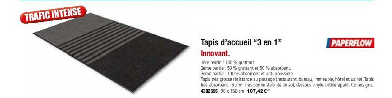 tapis d'accueil "3 en 1" paperflow