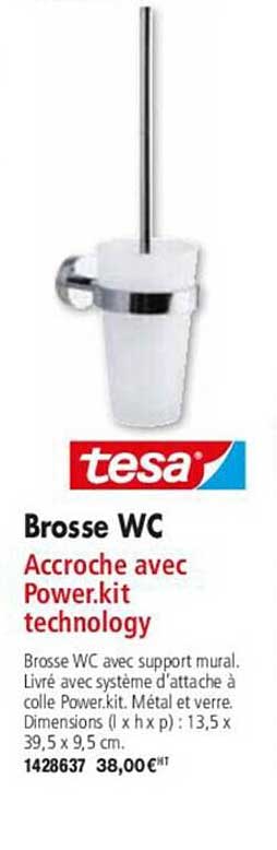 tesa brosse wc accroche avec power.kit technology