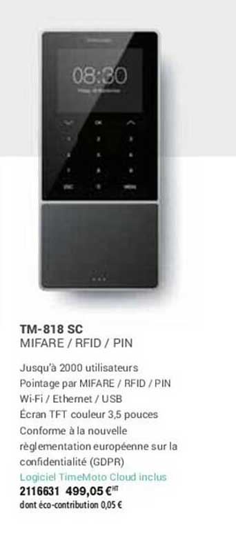 tm-818 sc mifare, rfid ou pin
