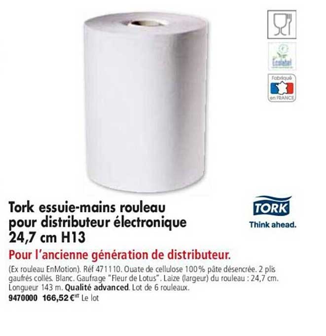 tork essuie-mains rouleau pour ditributeur électronique h13
