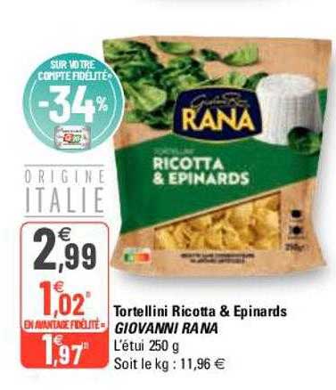 tortellini ricotta & épinards giovanni rana