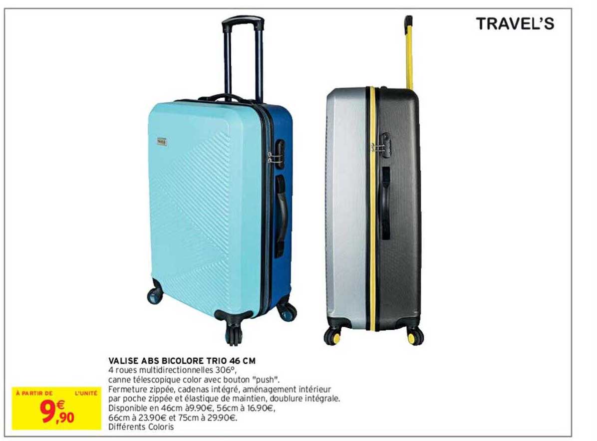 travel's valise abs bicolore trio