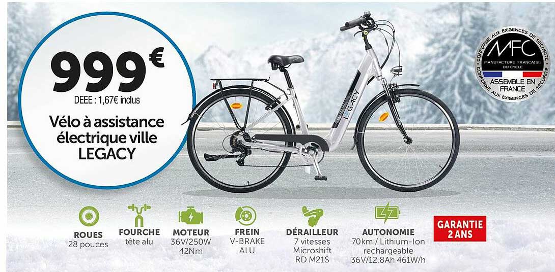 vélo à assistance électrique ville legacy