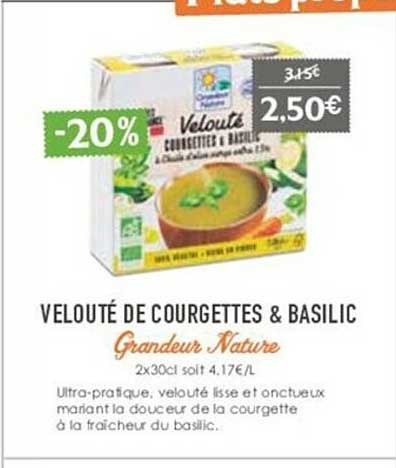 velouté de courgettes & basilic grandeur nature