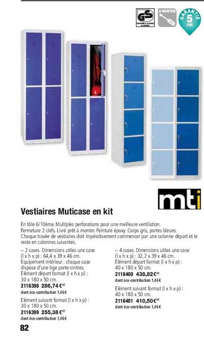 vestiaires multicase en kit mti