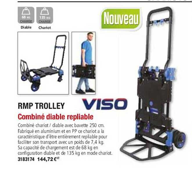 viso rmp trolley combiné diable repliable
