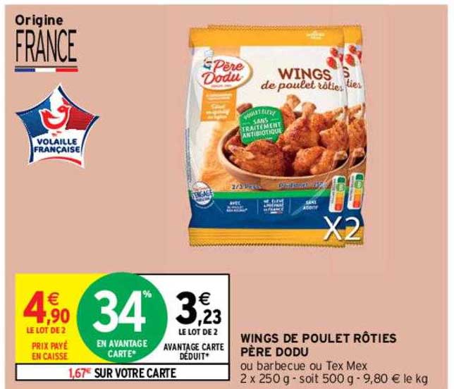 wings de poulet rôties père dodu