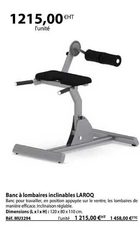 banc à lombaires inclinables laroq