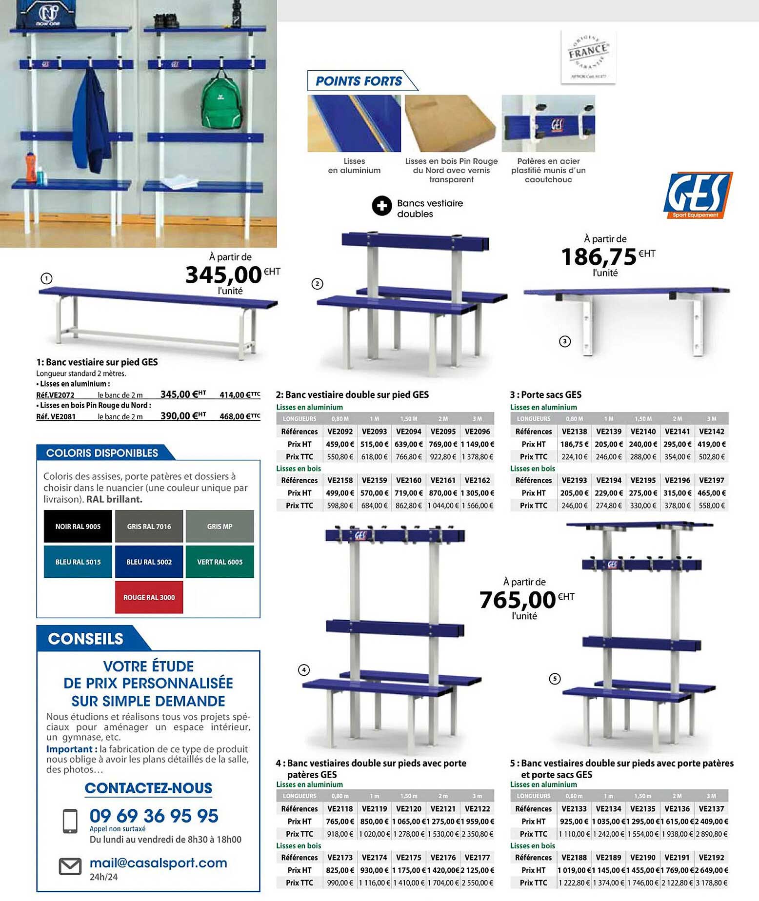 banc vestiaire sur pied ges, banc vestiaire double sur pied ges, porte sacs ges, banc vestiaire double sur pieds avec porte patères ges, banc vestiaire double sur pieds avec porte patères