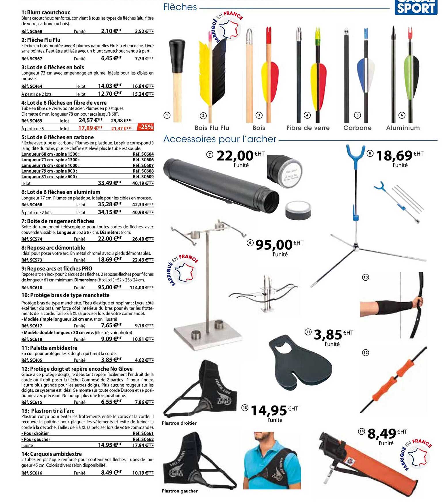 blunt caoutchouc, flèche flu flu, lot de 6 flèches en bois, lot de 6 flèches en fibre de verre, lot de 6 flèches en carbone, lot de 6 flèches en aluminium, boîte de rangement flèches