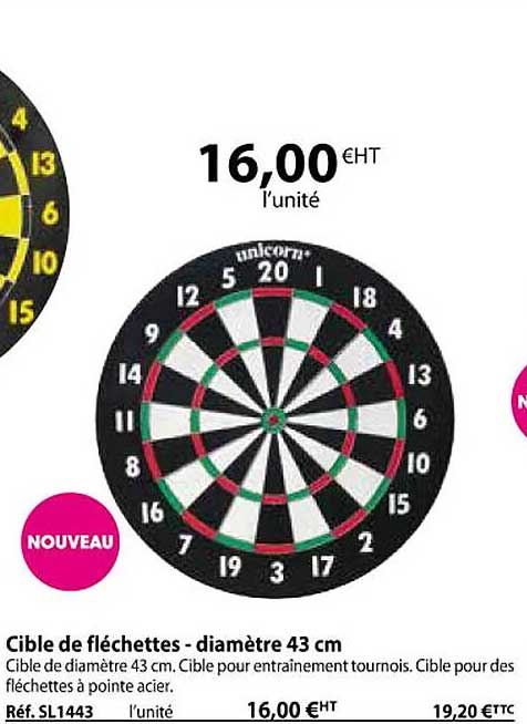 Cible De Fléchettes - Diamètre 43 Cm